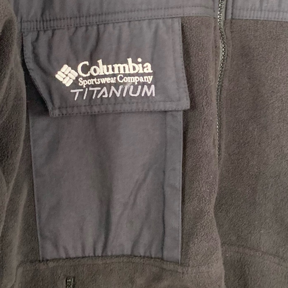 Columbia Full Zip Titanium Omni Stop Windproof Black Fleece Jacket Unisex L - Picture 2 of 9